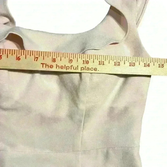 Azazie Pale Pink Bridesmaid Dress Size A6 Ruffle Scoop Neck Side Slit Flattering - Picture 7 of 9